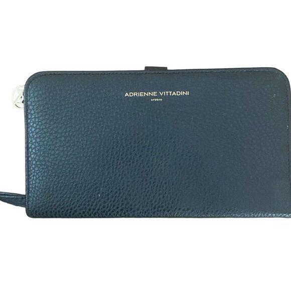 Adrienne Vittadini Black Leather Clutch - Picture 1 of 7